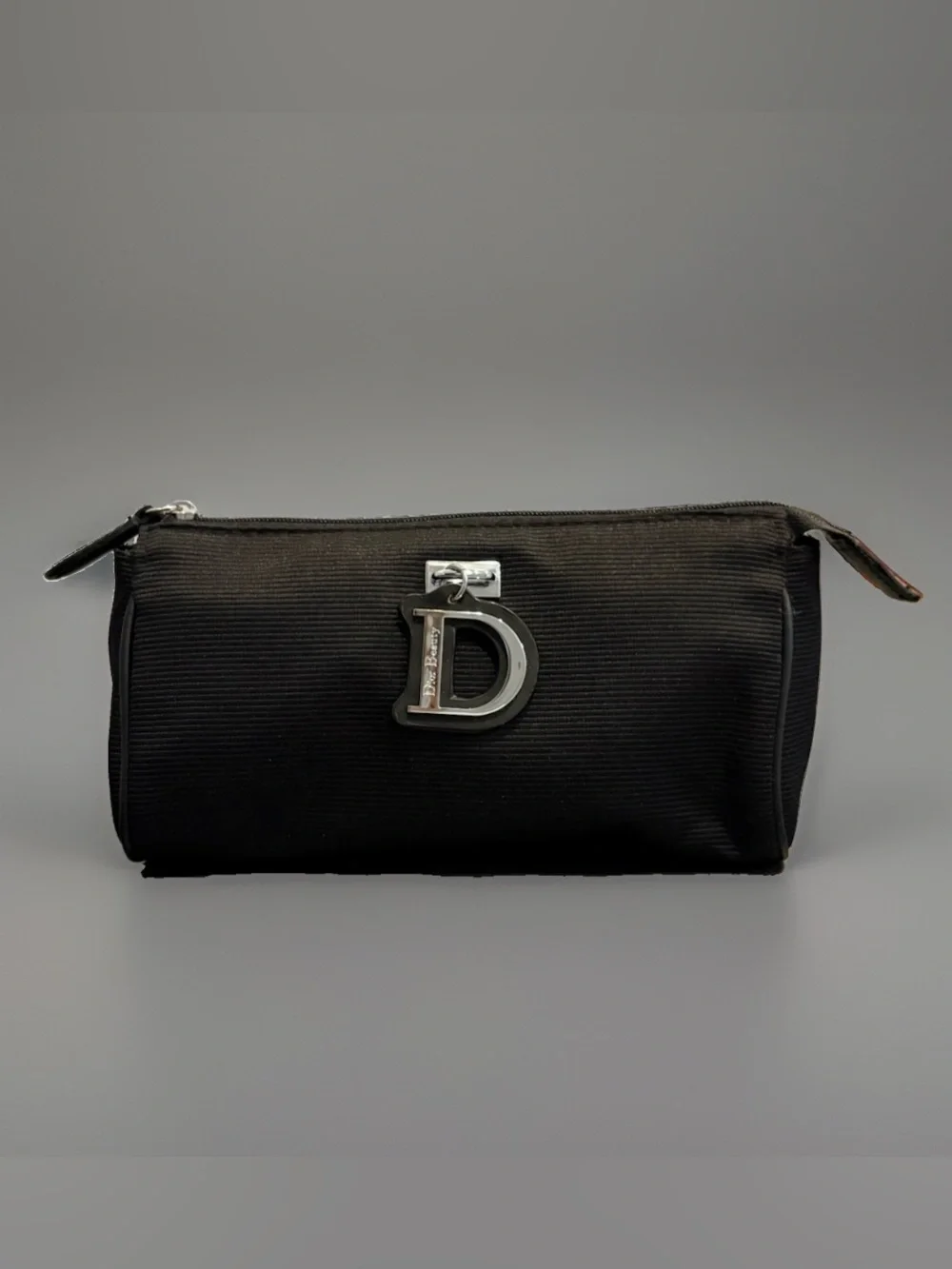 RARE NEW Dior Beauty D Charm Nylon Ribbed Small Cosmetic Bag + Miss Flip Book